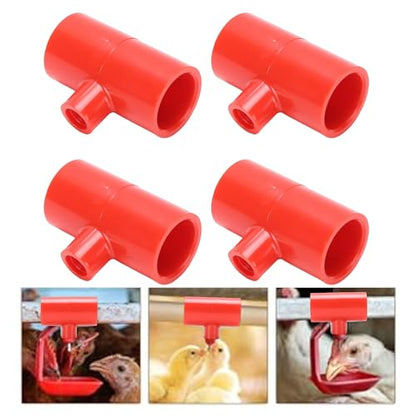 Zunate 20PCS Chicken Waterer PVC Tee Fittings for Automatic Poultry Drinker Nipples, Thickened Connectors for Ducks Quails Rabbits Supply Systems Water Line