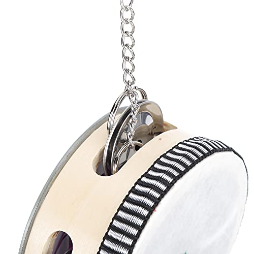 Pet Chicken Mirror Drum Toy, Double Sided Hanging Toy with Bells and Clickers for Hens and Chicks