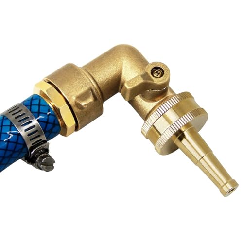 Twinkle Star 90 Degree Garden Hose Elbow with Shut Off Valve, 2 Pack | 3/4" Heavy Duty Hose Adapter, 2 O-rings, Solid Brass Connector - color: 90° Hose Elbow with ShutOff Valve