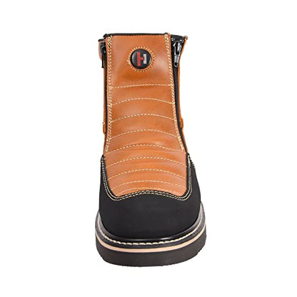 King Welt Ultra Flex 6" 338 Zipper Double Density Lightweight Men Work Boots - color: Habana, size: 8