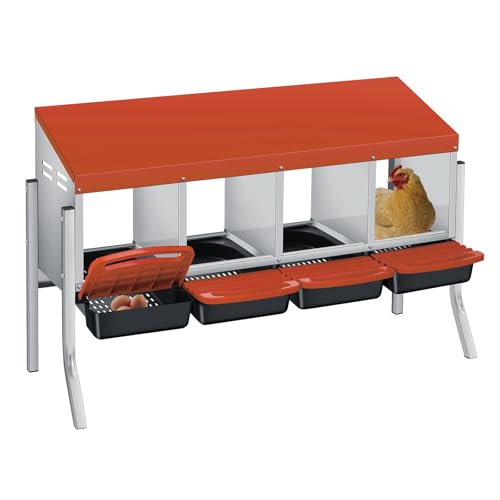 Chicken Nesting - color: Orange, size: 4 holes with legs