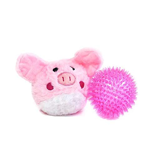 Pricklets Pig Premium Dog Toy Plush Interactive Removable Spiky Ball - size: 4"