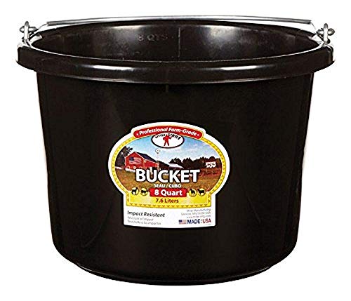 Little Giant Farm & Ag P8BLACK 8 Quart Black Plastic Buckets