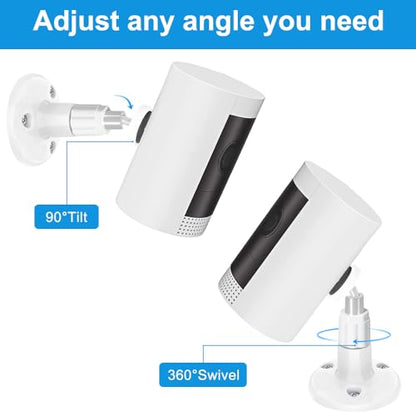 3 Packs Adhesive Ring Camera Mount Stick Up Mount Holder Compatible with Outdoor Security, 360° Degree Adjustable Security Mounting Bracket,Camera Not Included (White) - color: White, size: 3 packs
