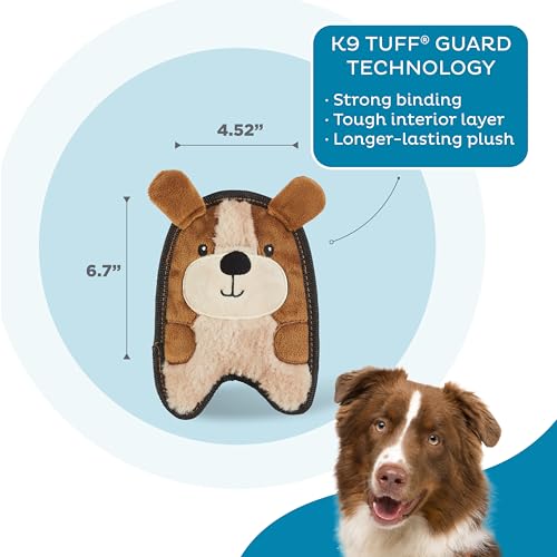 Outward Hound Durablez Tough Plush Squeaky Dog Toy, Puppy, Brown, XS - color: Puppy, size: X-Small