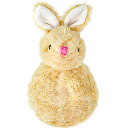 Giftable World 7.5 Inch Plush Pet Toy Bunny with 5 Inch Squeaky Bouncy Ball and Crinkle Ears (7" Tripper Bunny Tan) - color: Tripper Bunny - Tan