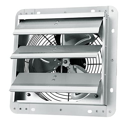 VEVOR 10'' Shutter Exhaust Fan, High-speed 820 CFM, Aluminum Wall Mount Attic Fan with AC-motor, Ventilation and Cooling for Greenhouses, Garages, Sheds, Shops, FCC - size: 10 Inch