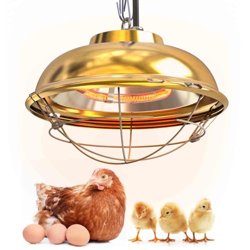 300 Watt Chicken Coop Heater, Professional Heat Lamp for Chickens, Chicks, Rabbit or Ducklings, Full Aluminum Alloy & Waterproof Heat Lamp for Chicken Coops