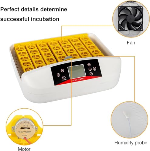 Egg Incubator, with Humidity Display and Egg Candler, Automatic Egg Turner for Hatching Chickens(42 Egg)