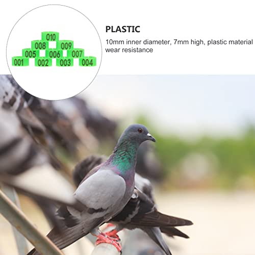 iplusmile Numbered Pigeon Leg Bands 100Pcs Lightweight Bird Foot Rings for Poultry Identification Clip-on Rings for Small Birds Chickens and Pigeons
