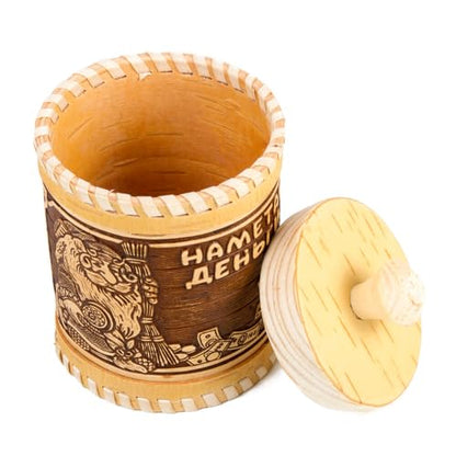 STP GOODS Birch Bark Container Money to the House | Storage Container, Kitchen Container - color: Money to the House