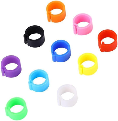 100 Pcs 8 MM Multicolor Poultry Leg Rings, 10 Colors Poultry Foot Rings Bird Identification Leg Bands Clip-on Rings for Birds, Ducks and Chickens Diameter, Poultry Feeding Equipment