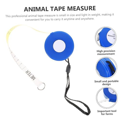 WOONEKY Multipurpose Animal Weight Tape Measure for Goats and Pigs Tearproof Retractable Measuring Tape for Chest and Waist Portable Veterinary Tool for Farm Cattle and Livestock