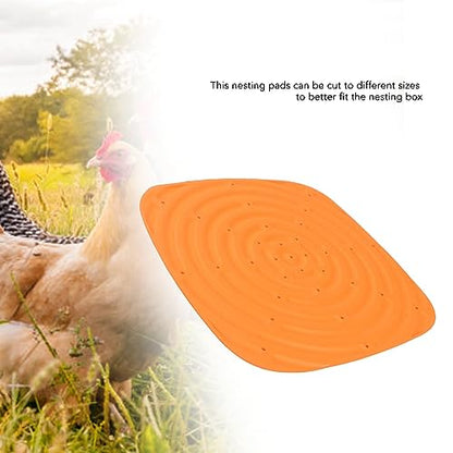 TOPINCN 4Pcs Chicken Nesting Mats, Washable & Reusable Nesting Pads Egg Laying Mats for Chicken Coop, Poultry Nesting Box Pad for Egg Laying Hens, Chicken Bedding Mat Coop Liners (Orange)