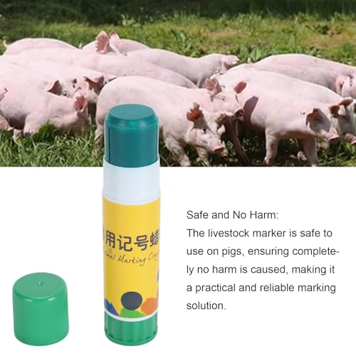 Livestock Marker Farm Marking Crayon Animal Identification Stick Premium ABS Wax Material Safe for Pig Sheep Cow Cattle (Green) - color: Green