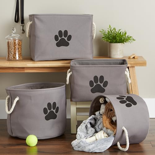 Bone Dry Pet Storage Collection Collapsible Bin, Medium Round, Gray - color: Gray, size: Medium Round