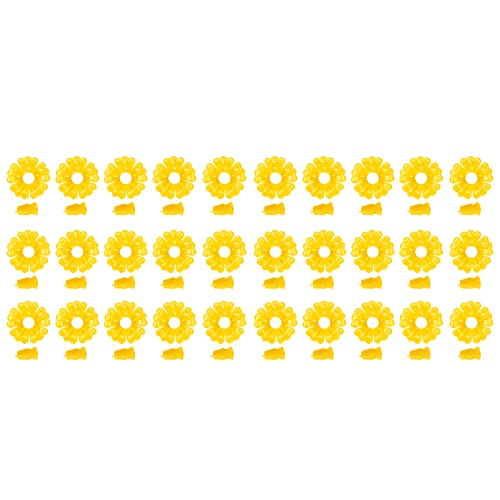 Hyuduo 30-Piece Hummingbird Feeder Replacement FlowersYellow Nectar Feeding Ports for Outdoor Hummingbird Feeders, Compatible with Glass Plastic Hummingbird Feeders - color: Yellow