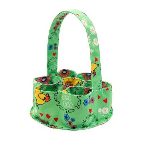 UKJENT Egg Collecting Basket, 7 Pouches Canvas Chicken Egg Gathering Basket, Machine Washable, Hold Different Size Eggs Collection Carrier Bag, Duck Goose Quail Fresh Eggs Collector, Farm & Home Use - color: Color 2