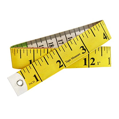 Pack of 2 Tape Measure Body Measuring Tape 60inch/150cm, Soft Fabric Measuring Tape for Sewing Cloth & Weight Loss, Ribbon Tape Medical Body Measurement Craft - color: Multi