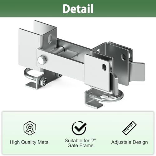 Chain Link Fence Double Gate Latch for 2" Gate Frame Chain Link Fence Gate Latch Residential Strong Arm Double Gate Latch for Metal Gate - size: For 1 5/8" thru 2" Gate Frames