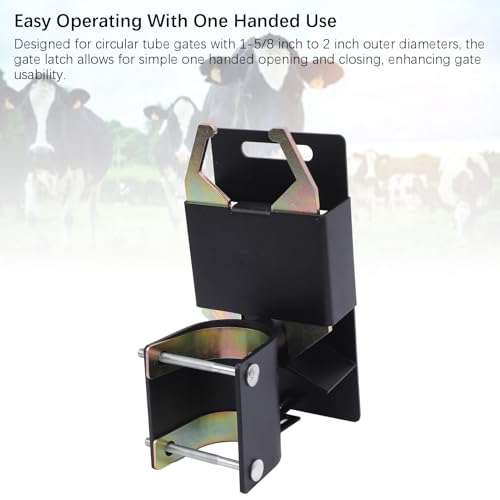 2 Way Lockable Gate Latch, Steel Zinc Heavy Duty Farm Fence Gate Latch, Livestock Cattle Gate Latch Hardware for Ranches Horse Corrals