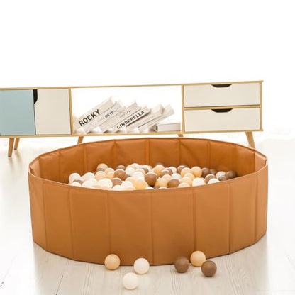 Ball Pit for Toddlers Babies Dogs Cats Iinfant Children, Foldable Ball Pits Play Tent, Crawl Playpen Ball Pool with Storage Bag, Surprise for Boys Girls Festival (Balls Not Included), Brown - color: Brown
