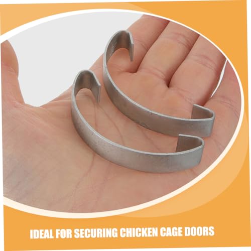 VANZACK 20pcs Steel Hooks for Chicken Cage Doors Spring Clips for Poultry Easy to Install Metal Fasteners for Bird Cages