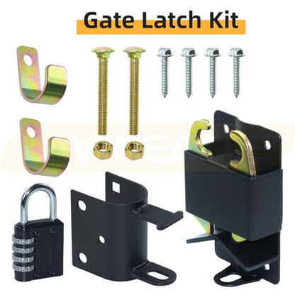 S16100700 Small Black Two Way Lockable Gate Latch (3"x5") for Metal Gates with 1-1/4" to 1-1/2" Diameter Tubes Replaces S16100700 Gate Latch for Farms Pastures, with 4-Digit Combination Lock - color: 1 Pack S16100700