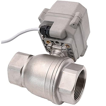 NPT 1.5'' Motorized Ball Valve DC12V Electrical Ball Valve CR3-01 with Indicator and Manual Override - size: 1-1/2INCH(DN40MM)