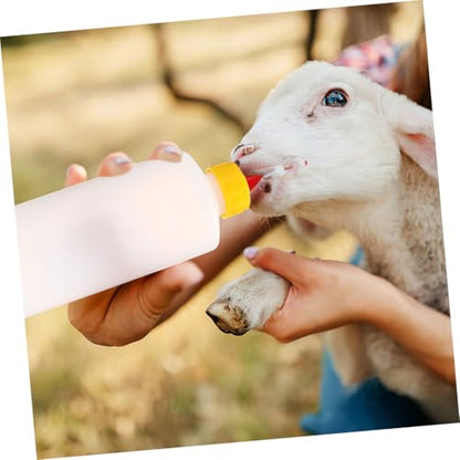 Sosoport 2sets Multi-Purpose Goat Milk Bottle Feeder for Cows Sheep Goats Farm Animals Can Nipple Nursing Bottle