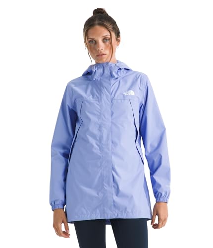 THE NORTH FACE Women's Antora Rain Parka | Breathable Waterproof Jacket, Seam Sealed, Adjustable Hood & Zip Hand Pockets - color: Periwinkle Glow, size: Small