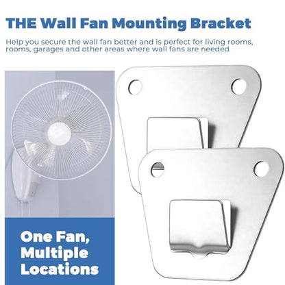 2-Set Heavy Duty Wall Fan Mounting Bracket - Solid Steel, with Fastening Screws, Oscillation Fans Hidden Holder - color: Universal