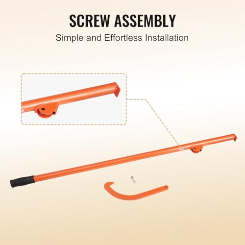 VEVOR 46.5'' Felled Cant Hook Logging Tool, Adjustable Heavy Duty Steel Log Roller, Log Lifter Timber Jack with Rubber Grip, Forestry Logging Tools for Lifting and Handling Logs up to 32" Dia - size: Cant Hook 46.5''
