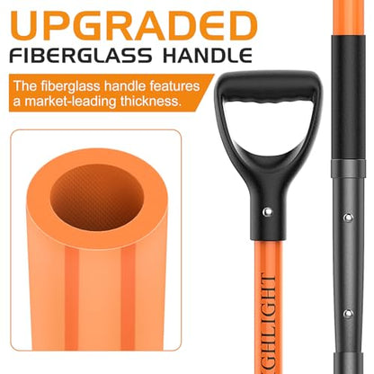 HIGHLIGHT 10-Tine Wide Head Pitch Fork for Manure & Hay, Heavy Duty with Unbreakable Fiberglass Handle, 45-Inch Ergonomic Grip