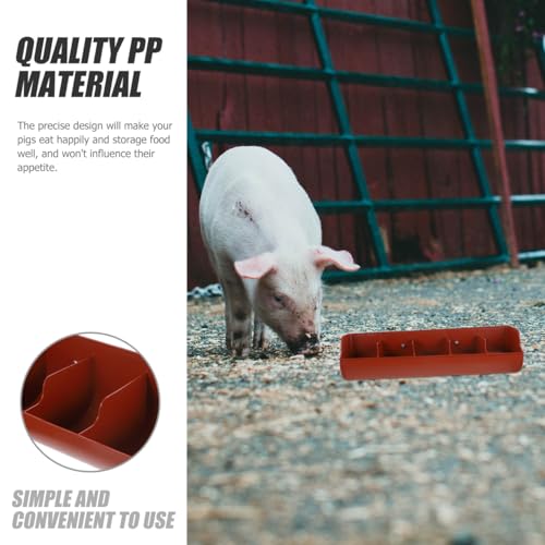 DOITOOL Plastic Fence Feeder Heavy Duty Pig Trough 5 Compartment Livestock Feeder Plastic Pig Feeers Livestock Pets Animal Feeders Farm Supplies