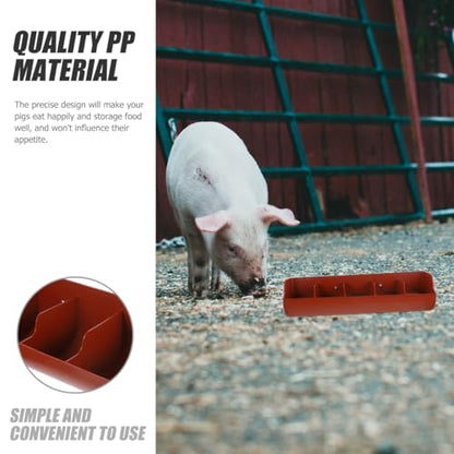 DOITOOL Plastic Fence Feeder Heavy Duty Pig Trough 5 Compartment Livestock Feeder Plastic Pig Feeers Livestock Pets Animal Feeders Farm Supplies