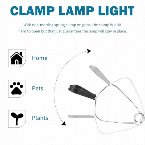 EP Clamp Lamp Light with Detachable 8.5 Inch Aluminum Reflector, 150 Watt E26 Socket (No Bulb Included), 6 Foot 18/2 SPT-2 Cord Cord, 1 Pack - size: 6