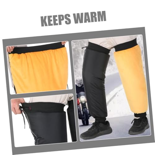 Healifty Outdoor Calf Gaiters for Motorcycle Riding Insulated Windproof Leg Covers with Reflective Material for Night Visibility for Cold Weather and Electric Bike Use