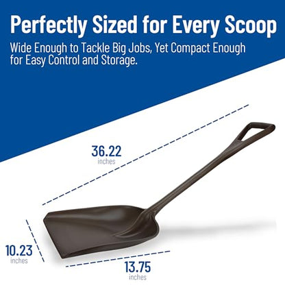 SPARTA Polypropylene Sanitary Shovel, One-Piece Molded Food and Ice Scoop for Commercial Kitchen and Bulk Ingredient Transfer, 10" x 13.75" Scoop, Brown - color: Brown, size: 10" x 13.75" Scoop