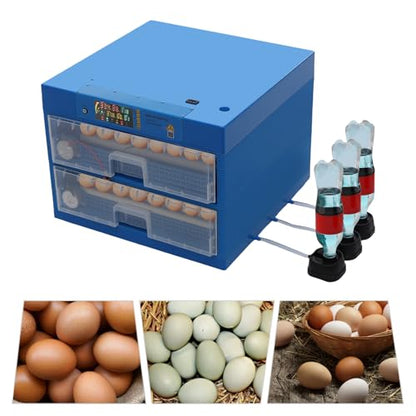 128 Eggs Incubator, Intelligent Automatic Egg Rotating Incubator with Auto Turning and Temperature Humidity Control, Automatic Digital Poultry Hatcher Machine for Chicken Duck Quail Eggs - size: 128 Eggs