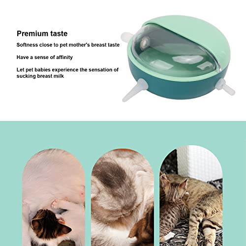 Pet Nipple Feeder with 5 Silicone Nipples, Small Pet Milk Bowl for Rabbits Puppy Kitten, Food Grade Safe Material, Simulated Breastfeeding Design with Protective Cover, Easy to Use