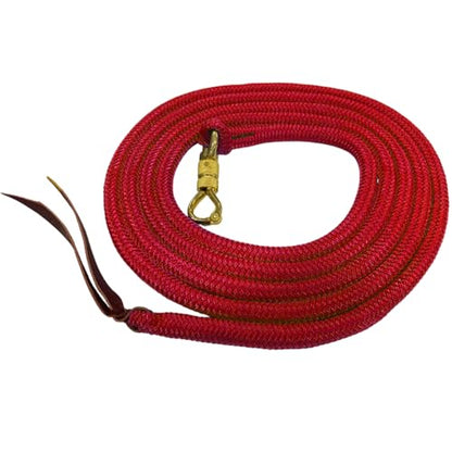 PARELLI 12 Foot Training Rope - Strong Everyday Use All-Purpose Horse Lead Rope with Loop & Latigo Popper | 9/16" Diameter Smooth Yachting Braid, Red - color: Red