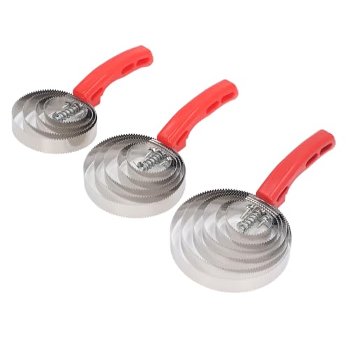 Yosoo Stainless Steel Horse Curry Comb 3 Pack 4 5 6 Double Sided Multipurpose Grooming Brush for Cattle Goat Dogs with Soft Handle