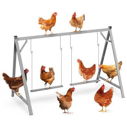 Chicken Perches with Swing, Chicken Roosting Bars for Coop Accessories, Activity Play Toys for Pet's Health & Happy