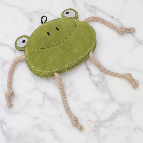 Fuzzl Eco Leather Lily Frog Natural and Tough Dog Toys - Dog Toy for Dogs and Puppy - style: Leather Frog