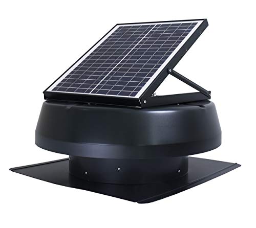 iLIVING 14" HYBRID Smart Thermostat Solar Roof Attic Exhaust Fan, 40-Watt, 1150 CFM, Cools up to 2900 Sq.Ft. Coverage Area, Black - style: Solar Power Hybrid Smart