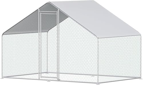 Chicken Coop Walk-in Poultry Cage Chicken Run Pen Rabbit Duck House with Waterproof and Anti-UV Cover for Outdoor Farm Use - color: 1-Unit Coop
