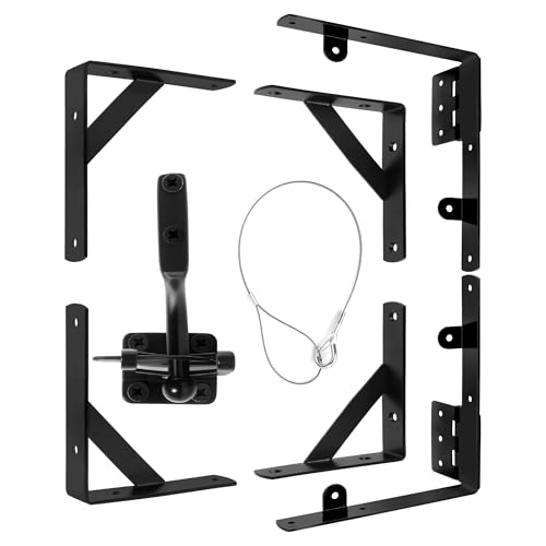 Anti Sag Gate Kit, Gate Corner Brace Bracket,Heavy Duty No Sag Kit for Wooden Fence Gate with Self-Locking Gate Latch for Wooden Fence, Driveway, Corral Gates, Wood Windows (Single Door Set) - size: Single gate kit