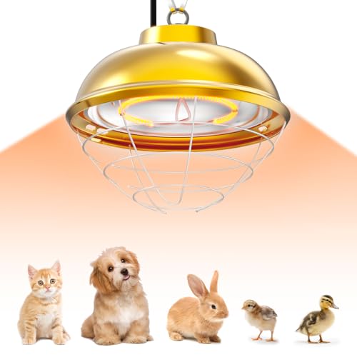 300 Watt Heat Lamp for Chicken Coop, Hanging Chicken Coop Heater, Carbon Fiber Bulb Waterproof Coop Heater with 2 Heating Levels, Chicken Warmer Lamp for Indoor Poultry Pet House Livestock Greenhouse - size: Small Coop Heater