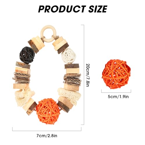 Abizoo Guinea Pig Chew Toys,Bunny Toys Hanging,Natural Wood for Rabbits Teeth Grinding Chinchilla,Bird,Dwarf Hamster,Rabbit Chew Toys Treats Small Animals Enrichment Boredom for Cage